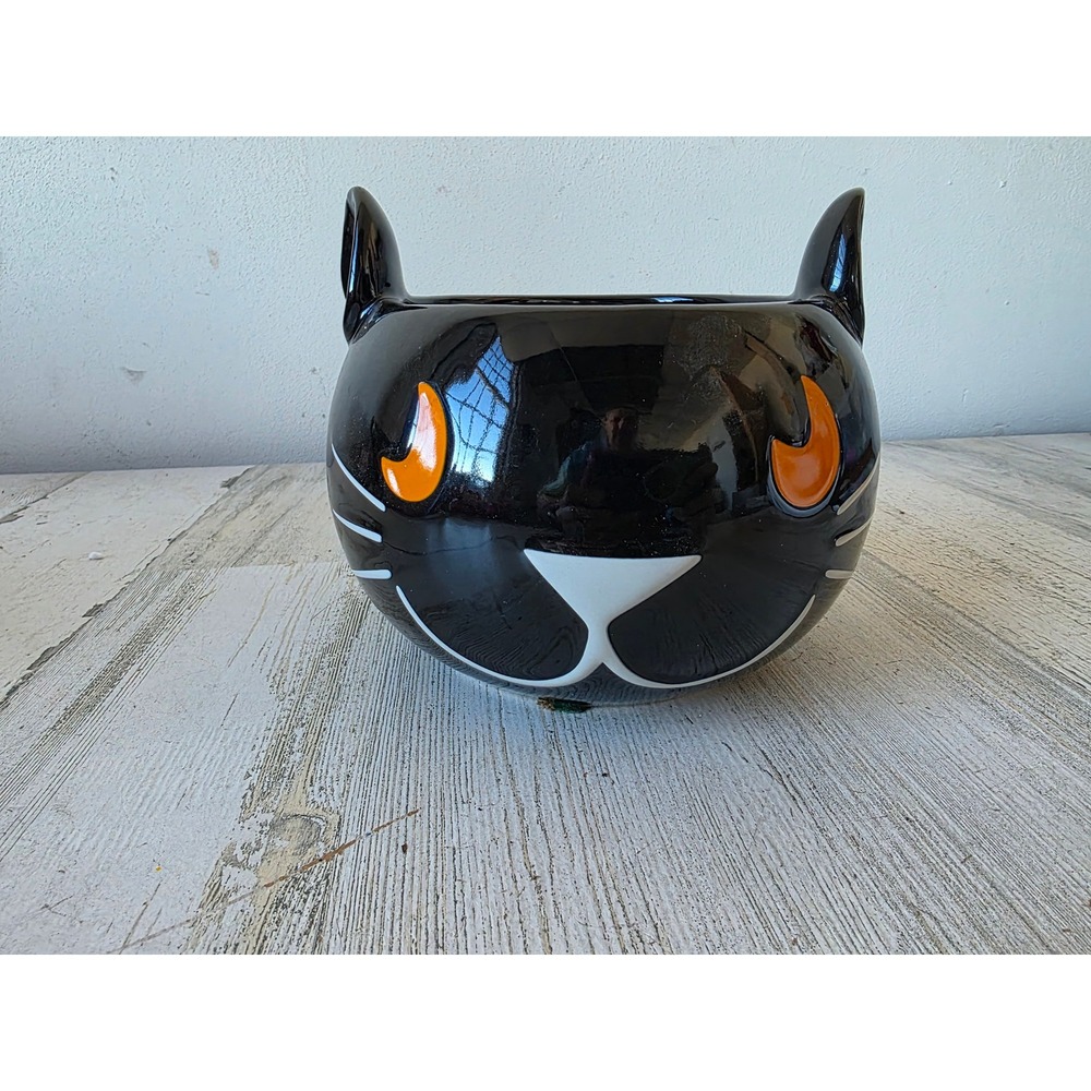 Hallmark ceramic cat Halloween bowl treat decor‎ kitten